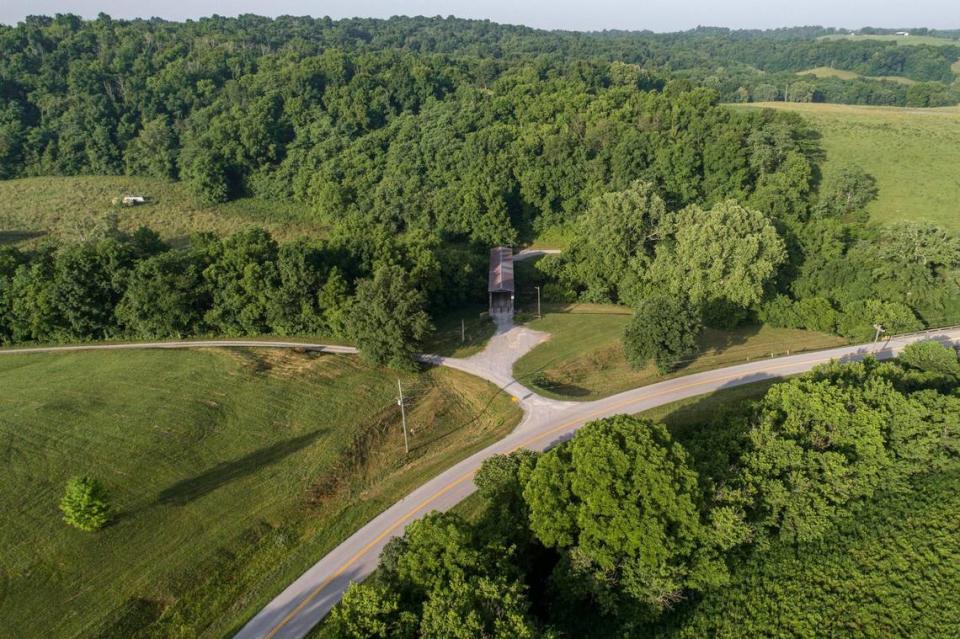 The Johnson Creek Covered Bridge is located in Roberson County, Ky., and crosses Johnson Creek. The bridge, originally built around 1874, is open for foot traffic.