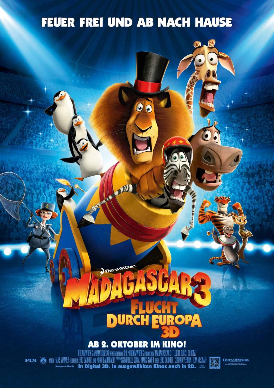 Platz 4: <b>"Madagascar 3: Flucht durch Europa" </b> (3,8 Mio Besucher)