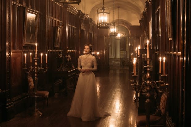 Get out! Get out now!! Grace (Samara Weaving) wandering the Le Domas family house. Photo: Eric Zachanowic/2019 Twentieth Century Fox Film Corporation