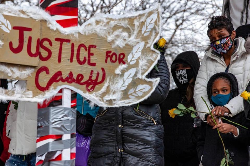 Acto en protesta por la muerte a manos de la policía de Casey Goodson el 30 de enero de 2021, cuando cumpliría 24 años.