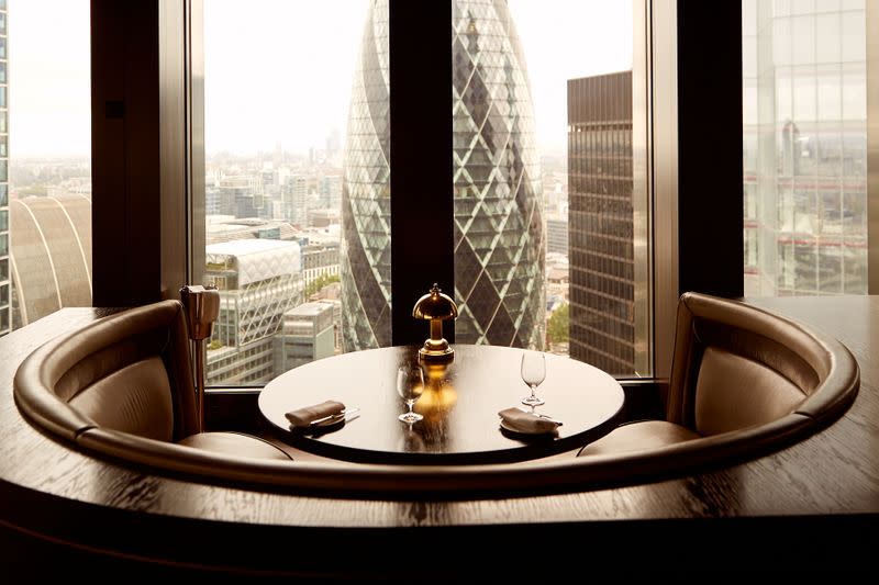 A handout image shows the City Social restaurant at the top of London's Tower 42 skyscraper in London