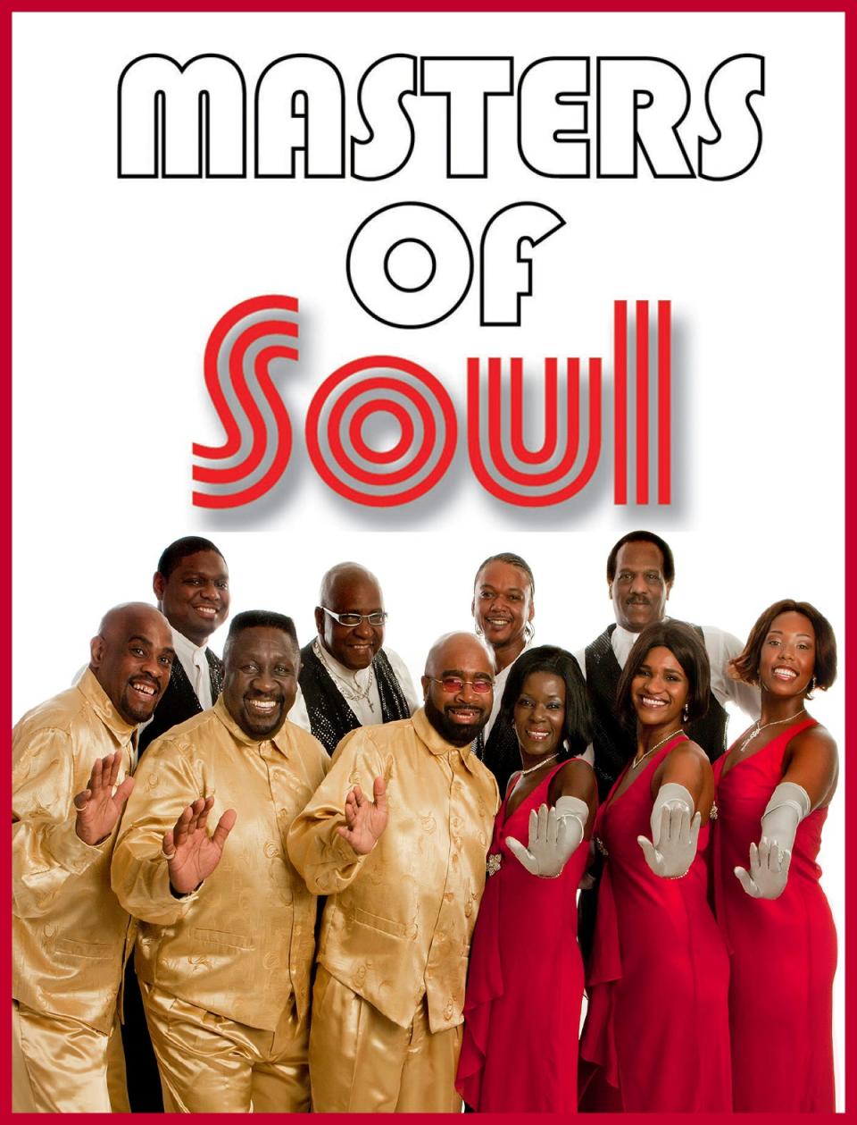 Masters of Soul performs May 27 at Tibbits Opera House.