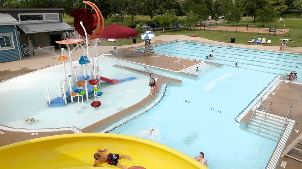 People enjoy the Dodge Recreation Center Pool on Tuesday, June 8, 2021, in Columbus, Ohio. - Barbara J. Perenic/The Columbus Dispatch/USA Today Network