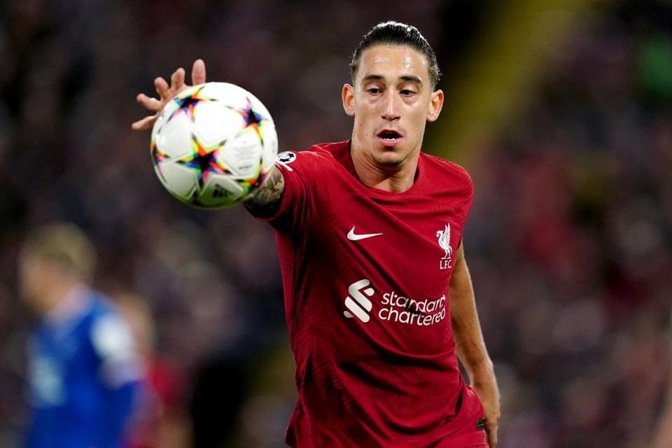 Liverpool left-back Kostas Tsimikas hopes to be able to continue providing the ammunition for striker Darwin Nunez (Martin Rickett/PA) (PA Wire)