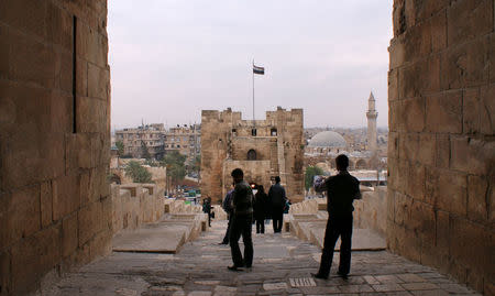 Visitors tour Aleppo's historic citadel, Syria December 11, 2009. REUTERS/Khalil Ashawi