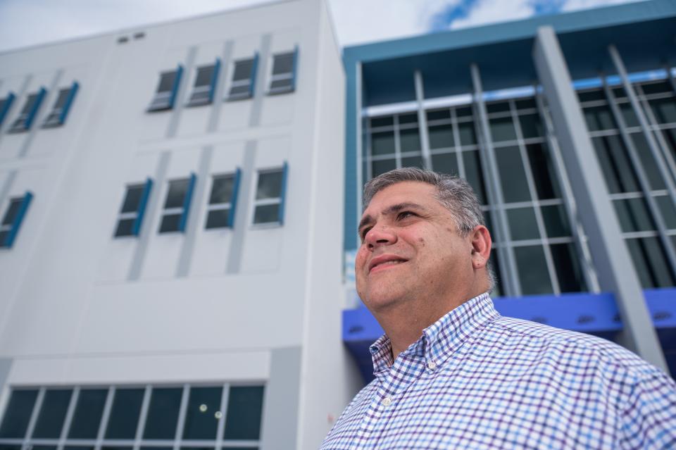 Oscar Otero at the site of the future Dr. Joaquin Garcia High School, which will be the first high school to open in Palm Beach County since 2005.
