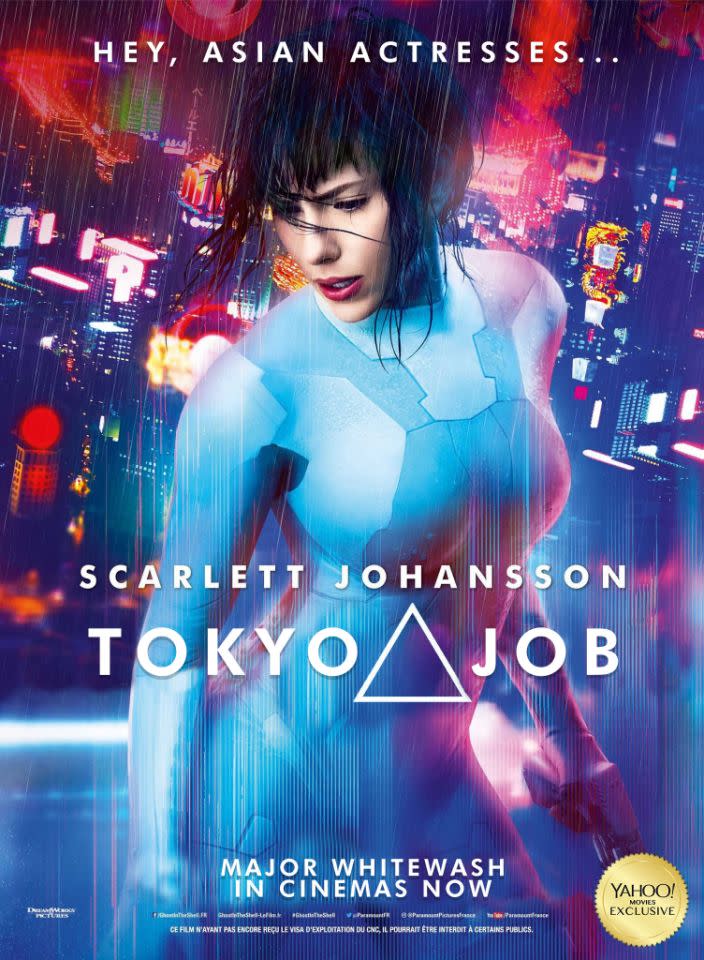 <p><span>Die Macher der Anime-Realverfilmung sahen sich noch vor Drehstart großer Kritik gegenüber: Die Besetzung von Scarlett Johansson als Hauptdarstellerin kam bei den Fans gar nicht gut an, da Major Mira Killian in der Zeichentrickvorlage eine asiatische Frau ist. Der Vorwurf lautete Whitewashing, also das Umbesetzen von ethnisch klar definierten Rollen. Da wird aus einer Asiatin schnell eine Angloamerikanerin, weil es beim Publikum besser ankommen könnte. Hey, asiatische Schauspielerinnen, Scarlett Johansson macht jetzt euren Job! (Foto: Paramount/ Yahoo Movies UK/ theshiznit.co.uk)</span> </p>