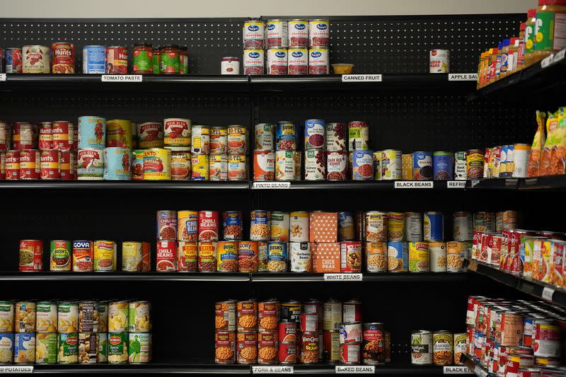 Shelves are pictured after being restocked at The Community Assistance Center in Atlanta