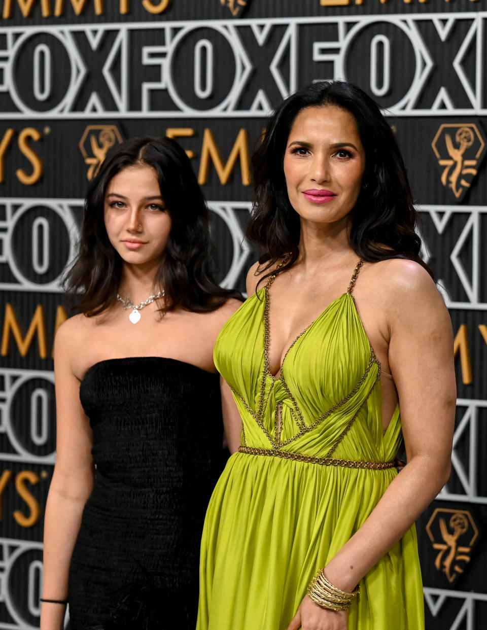 Krishna Lakshmi and Padma Lakshmi at the 75th Primetime Emmy Awards held at the Peacock Theater on January 15, 2024 in Los Angeles, California. (Photo by Gilbert Flores/Variety via Getty Images)