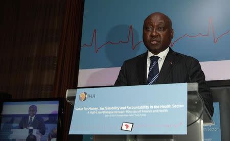 File photo of the President of the African Development Bank (AFDB) Donald Kaberuka speaks during the opening of the conference "Value for Money, Sustainability and Accountability in the Health Sector" in Tunis July 4, 2012. REUTERS/Zoubeir Souissi