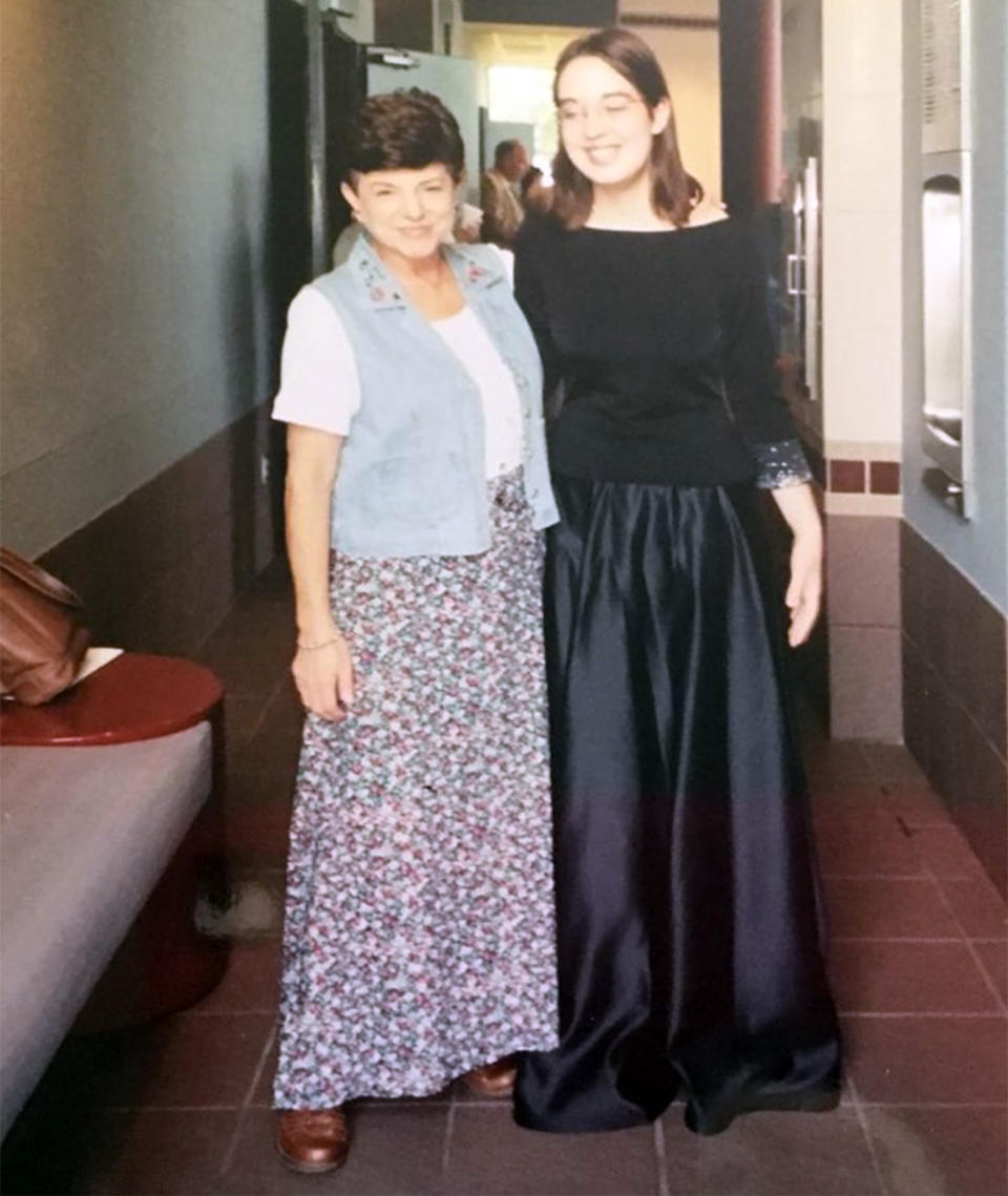 The author as a teenager with her viola teacher. (Courtesy Meghan Beaudry)