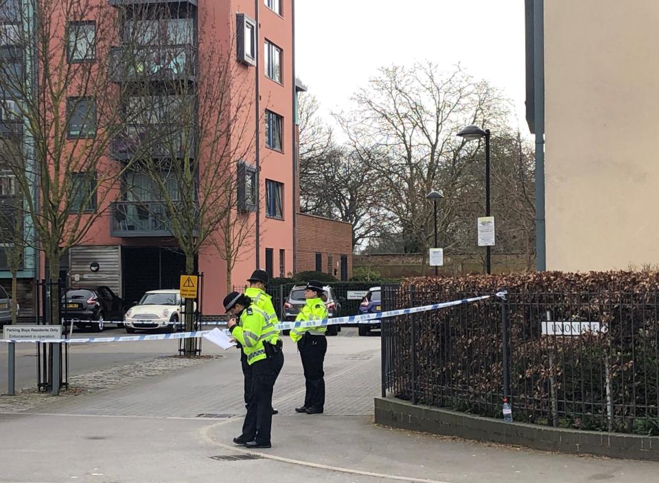 The police cordon following a fatal stabbing in Isleworth (PA)