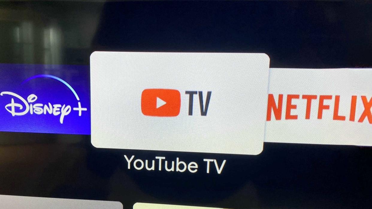  YouTube TV app on a smart TV. 