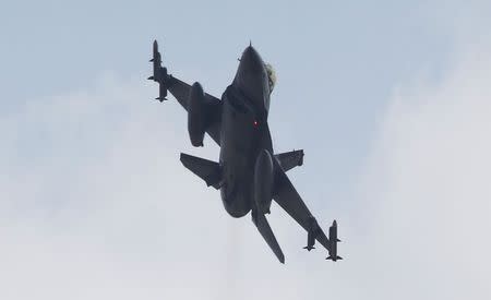 A Turkish F-16 fighter jet takes off from Incirlik airbase in the southern city of Adana, Turkey, in this July 27, 2015 file picture. REUTERS/Murad Sezer/Files