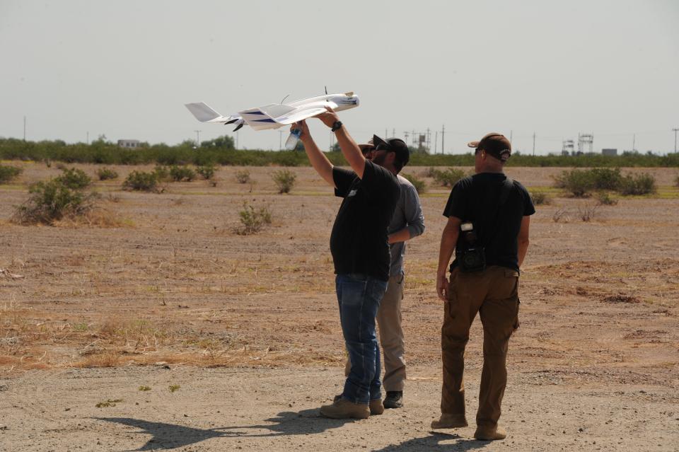 A counter-small unmanned aerial system (C-sUAS) demonstration is held at the US Army's Yuma Proving Ground in 2021.