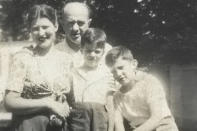 This undated family photo provided by the Bernie Sanders campaign in July 2019 shows him as a child, center, with his mother, Dorothy; father, Eli; and brother, Larry. After five Jews were stabbed while celebrating Hanukkah in New York in December 2019, Sanders used an Iowa menorah-lighting event to connect his immigrant father’s journey to America, “fleeing anti-Semitism and fleeing violence,” to values he described as imperiled by attacks on Jews -- and other minority groups. (Bernie Sanders campaign via AP)