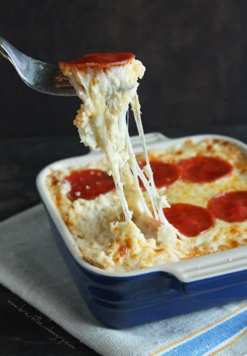 Pepperoni Pizza Cauliflower Casserole