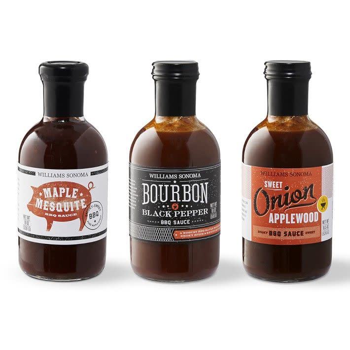 <p><a href="https://go.redirectingat.com?id=74968X1596630&url=https%3A%2F%2Fwww.williams-sonoma.com%2Fproducts%2Ftop-rated-bbq-sauce-set&sref=https%3A%2F%2Fwww.delish.com%2Fkitchen-tools%2Fcookware-reviews%2Fg4175%2Ffathers-day-grilling-gifts%2F" rel="nofollow noopener" target="_blank" data-ylk="slk:Shop Now;elm:context_link;itc:0;sec:content-canvas" class="link ">Shop Now</a></p><p>Williams Sonoma Top-Rated BBQ Sauce Set</p><p>$38.85</p><p>Williams Sonoma</p>