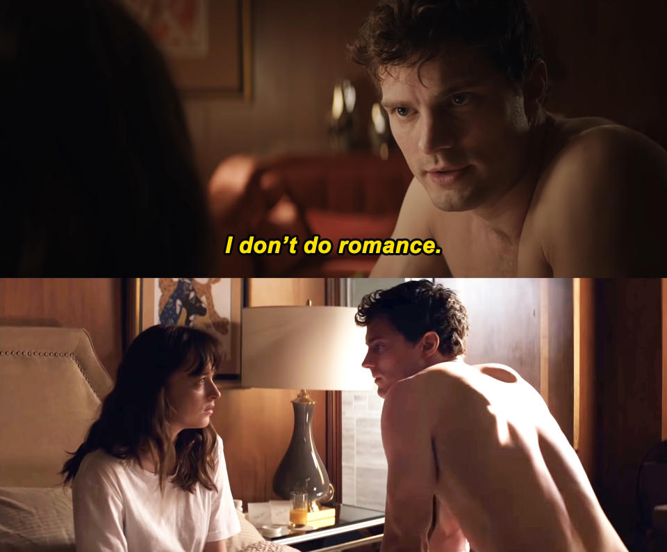 bedroom talk in "50 shades of grey"