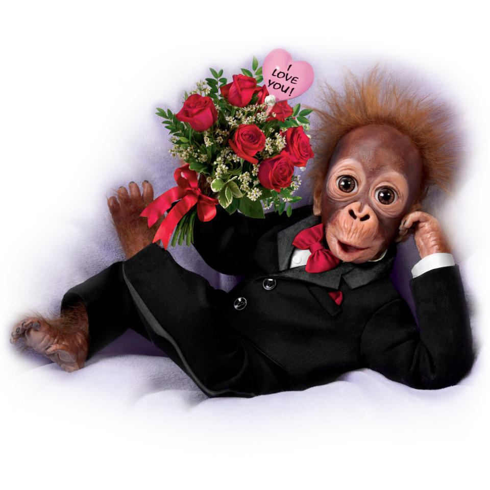 Like it or not, Valentine's Day is often a litmus test -- for both the giver and recipient. If a gift is too cliche, it's a deal breaker. If it's too weird, well, that scares some people off.<br /><br />So this creepy little <a href="https://www.ashtondrake.com/products/302145001_orangutan-doll-in-a-tuxedo.html" target="_blank">orangutan&nbsp;love doll </a>is the perfect way to see if you and your Valentine are in sync. If they like it: Cool. If they like it too much? Deal breaker!