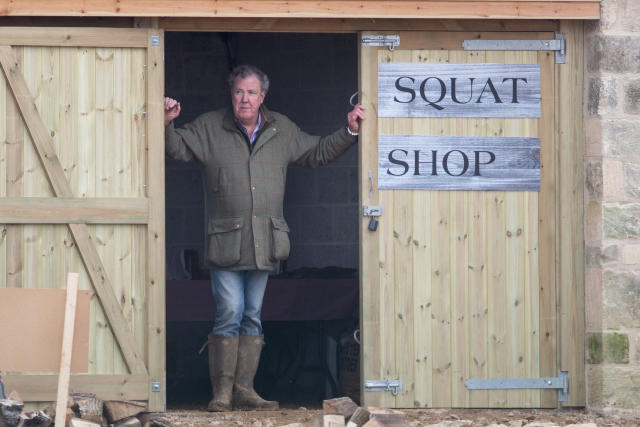 Jeremy Clarkson outside his Diddly Squat farm shop in Chipping Norton, Oxfordshire