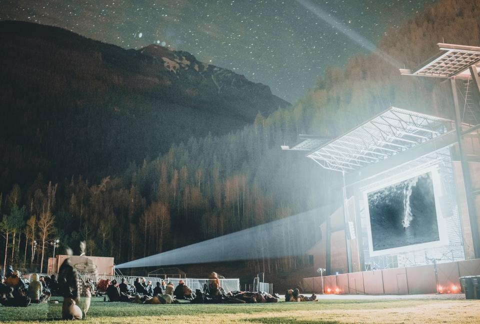Base Camp outdoor venue for Mountainfilm screenings at Telluride Town Park