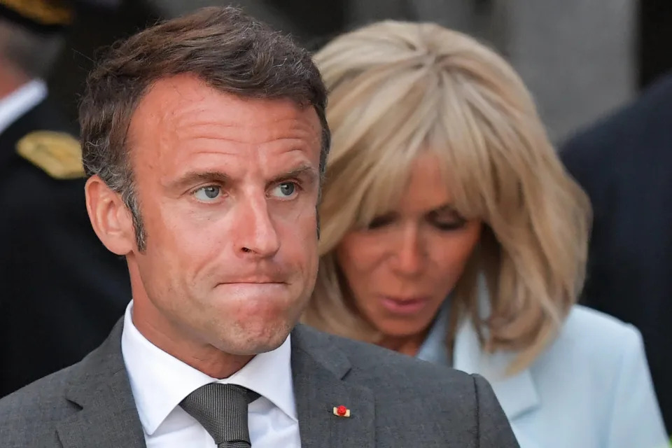 Emmanuel Macron lors de sa visite du Mont-Saint-Michel lundi 5 juin. 