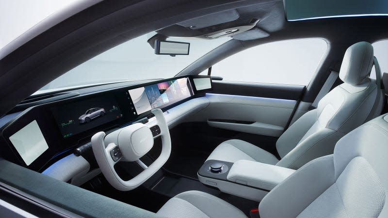 Interior view of the Sony Honda Afeela concept.
