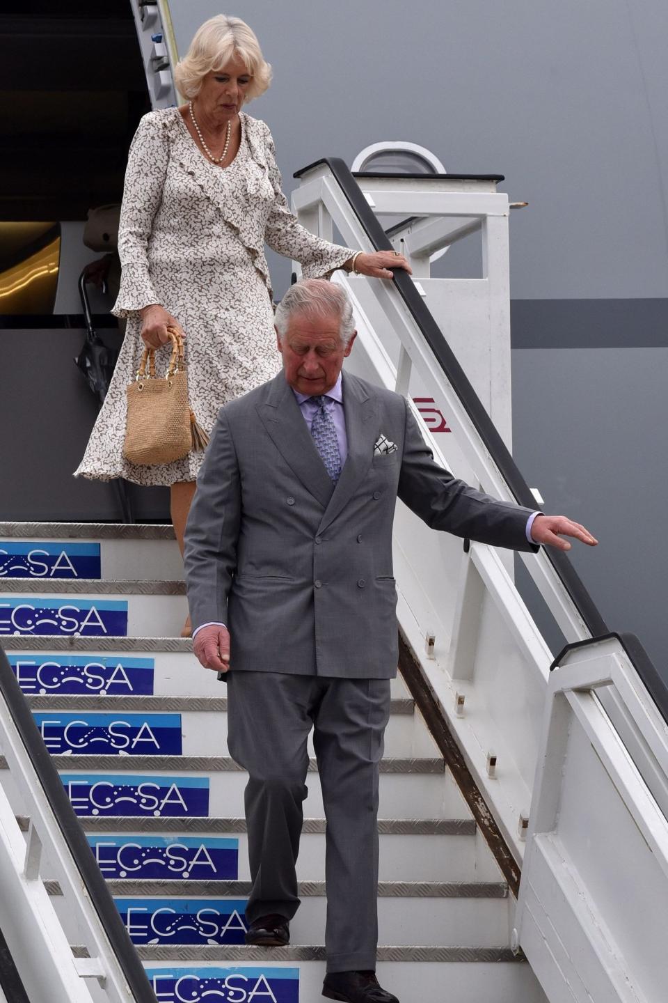 Prince Charles and Camilla arrive at Jose Marti International Airport (AFP/Getty Images)