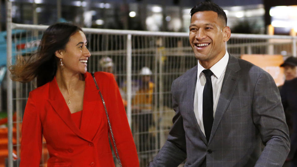 Maria and Israel Folau, pictured leaving Federal Court after arbitration with Rugby Australia.