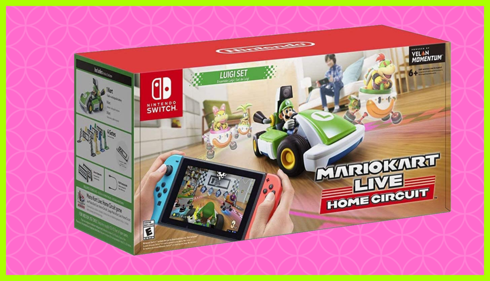 Just $92 for Mario Kart Live: Home Circuit — Luigi Set for Nintendo Switch. (Photo: Amazon)