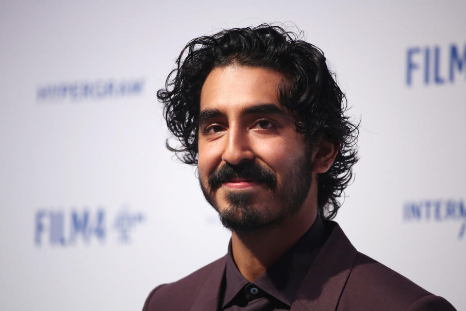 Dev Patel is pictured on the red carpet at the British Independent Film Awards in 2019