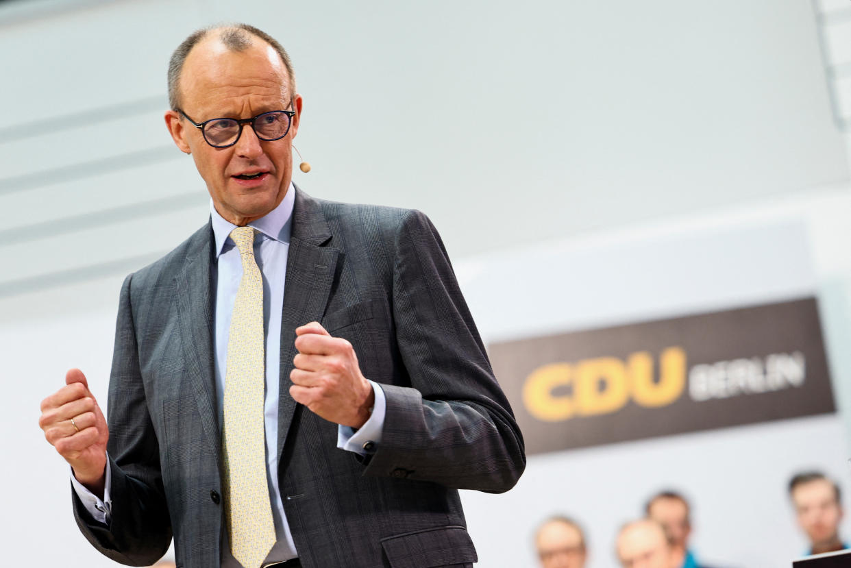 Friedrich Merz beim Wahlkampf in Berlin im Februar dieses Jahres (Bild: REUTERS/Lisi Niesner)