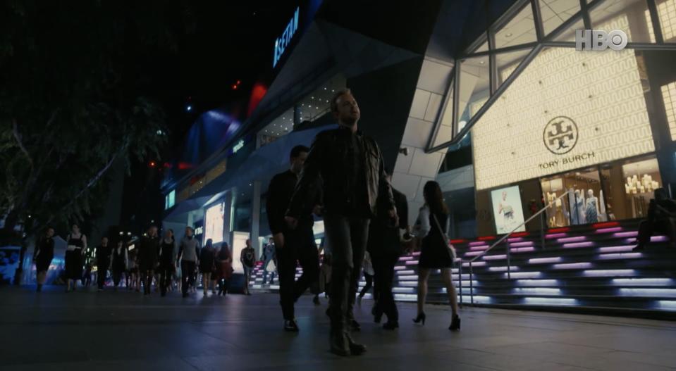 Actor Aaron Paul stars as Caleb Nichols in HBO's Westworld Season 3, seen here walking down Orchard Road in Singapore.