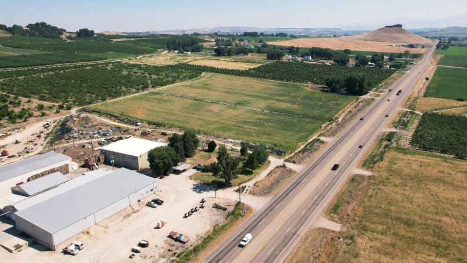 A California developer wants to build a concert venue on 40 acres shown in the center left of the photo.