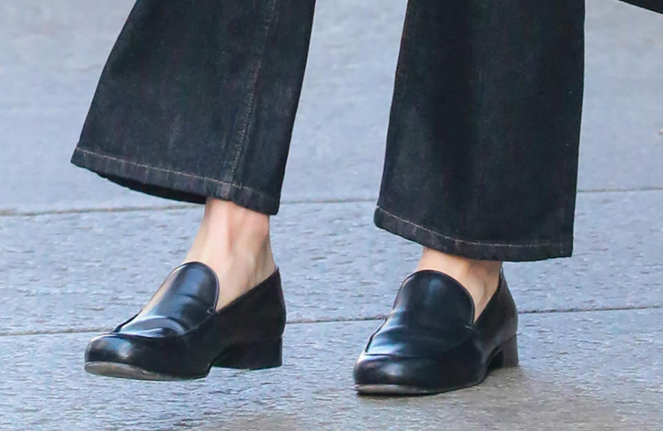 Karlie Kloss, loafers, leather, denim, model.