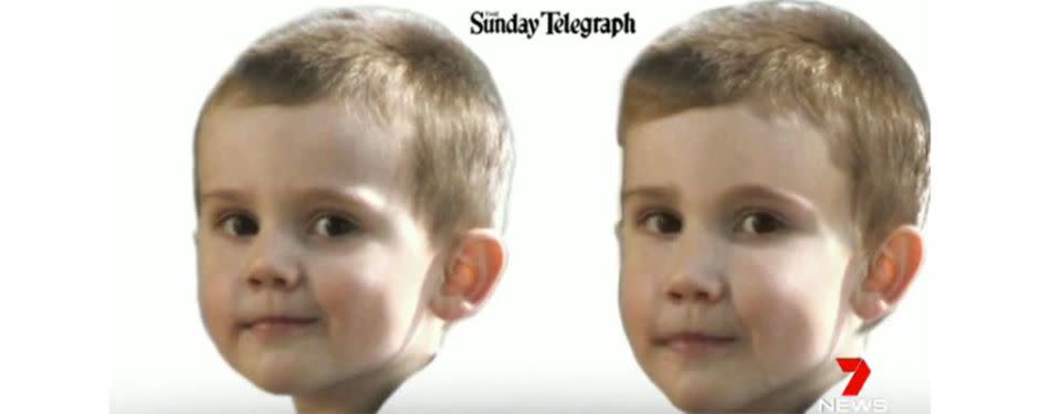 An image of what William Tyrrell may look like now as a five-year-old. Photo: Daily Telegraph.