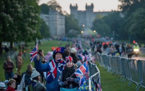  Crowds gather ahead ofthe wedding of the year. - Credit: David Rose 