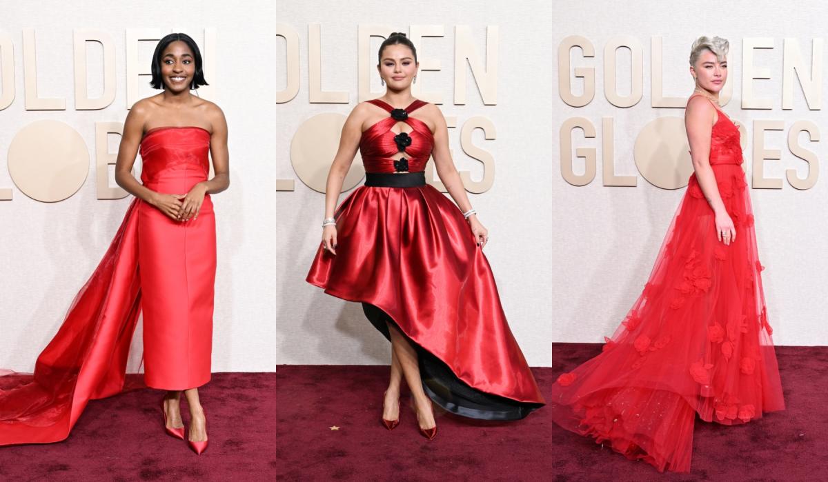 Red Was Trending at the Golden Globes 2024: Florence Pugh, Selena Gomez ...