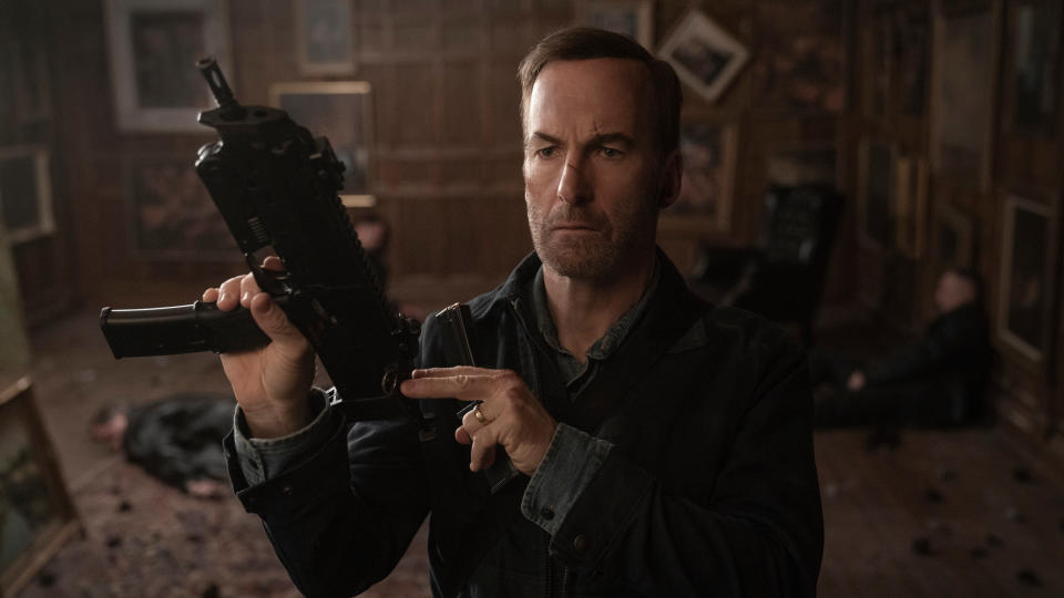 Bob Odenkirk heads from <em>Better Call Saul</em> to his <a href="https://uk.movies.yahoo.com/nobody-bob-odenkirk-home-intruder-experience-trailer-160919647.html" data-ylk="slk:action movie debut;elm:context_link;itc:0;sec:content-canvas;outcm:mb_qualified_link;_E:mb_qualified_link;ct:story;" class="link  yahoo-link">action movie debut</a> in this thriller from <em>Hardcore Henry</em> director Ilya Naishuller. Odenkirk plays a mild-mannered family man who turns vigilante, with the script penned by <em>John Wick</em> creator Derek Kolstad. There will be blood, and hopefully plenty of fun along with it. (Credit: Universal)