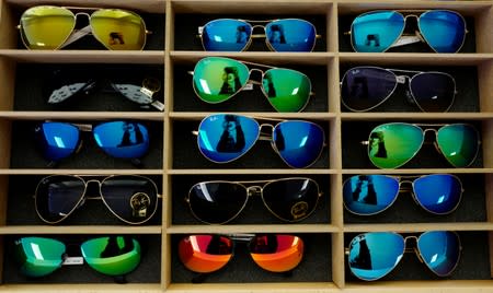 FILE PHOTO: Sunglasses from Ray-Ban are on display at a optician shop in Hanau near Frankfurt