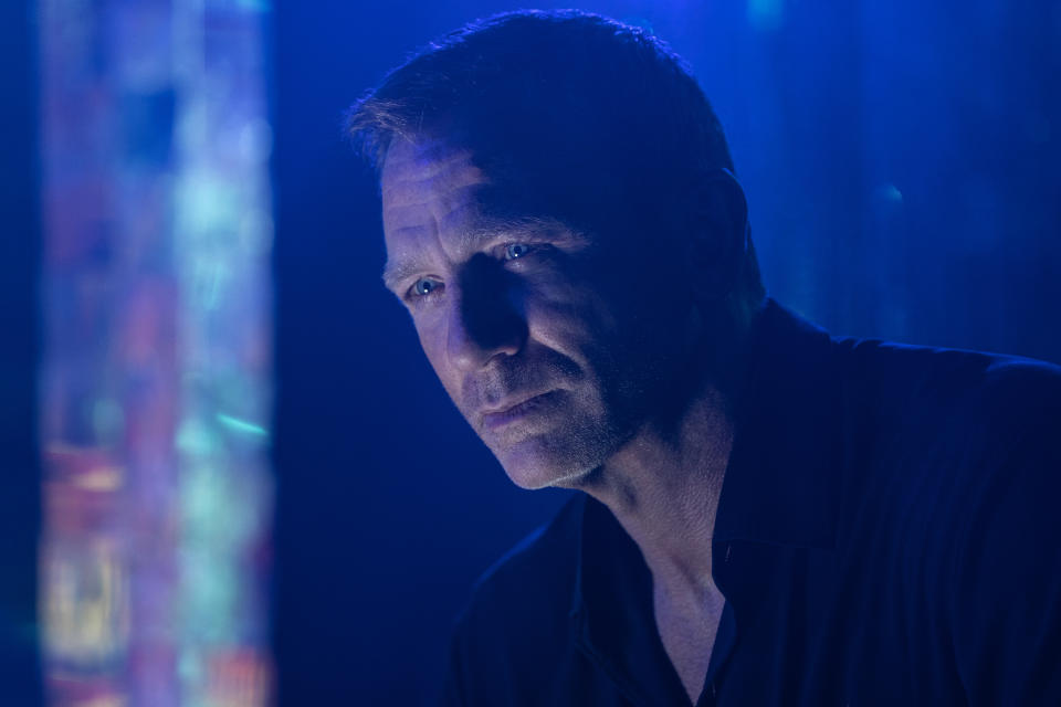 This image released by MGM shows Daniel Craig in a scene from "No Time To Die," in theaters on Oct. 8. (Nicola Dove/MGM via AP)