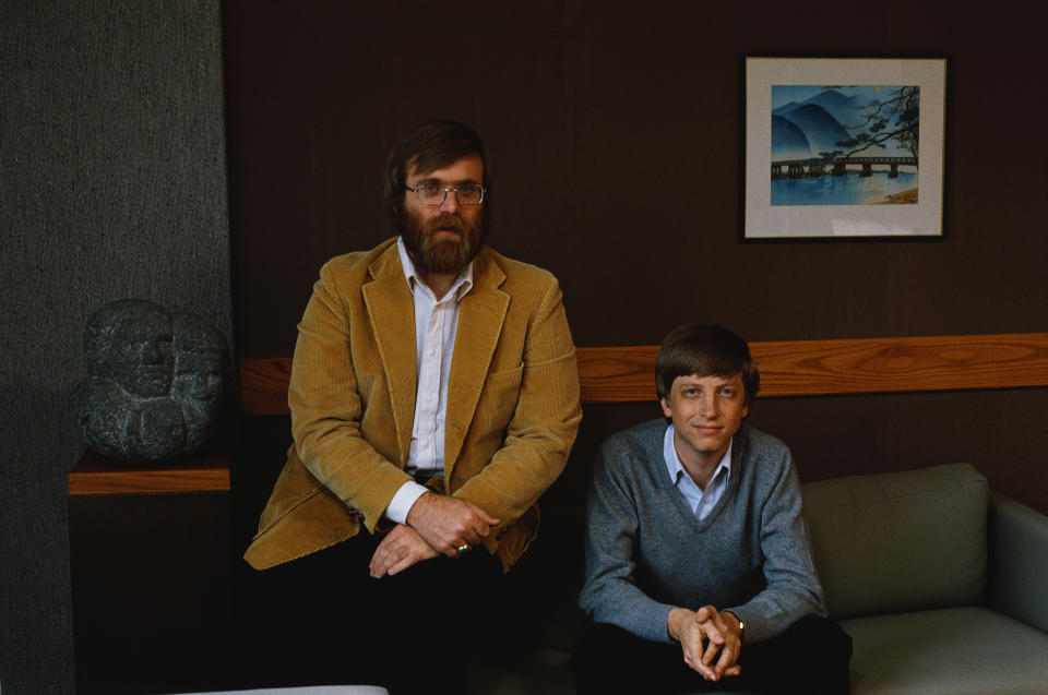 Die beiden Microsoft Co-Gründer Paul Allen und Bill Gates 1984 in Seattle, Washington. (Bild: © Doug Wilson/CORBIS/Corbis via Getty Images)