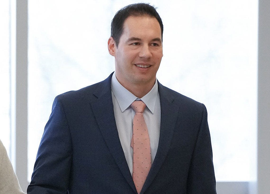 Former doctor William Husel as he awaited the jury verdict in his murder trial in a hallway at the Franklin County Court of Common Pleas on April 18, 2022.