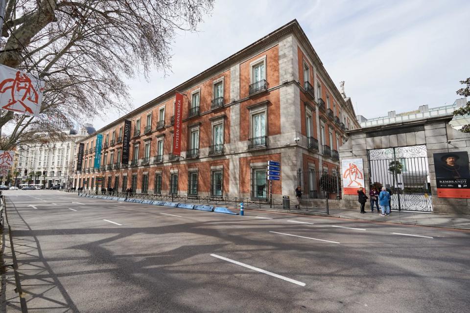 General view of the Thyssen-Bornemisza Museum and Paseo del Prado without on March 12, 2020 in Madrid, Spain (Getty Images)