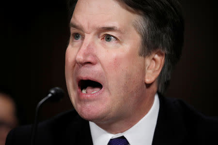 U.S. Supreme Court nominee Brett Kavanaugh testifies before a Senate Judiciary Committee confirmation hearing on Capitol Hill in Washington, U.S., September 27, 2018. REUTERS/Jim Bourg