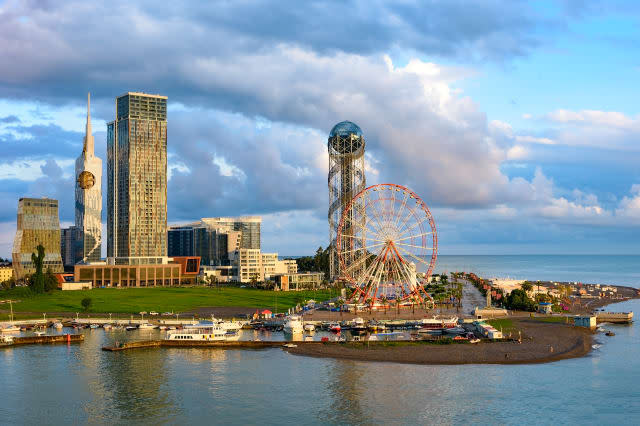 Beautiful Batumi, Georgia in golden summer morning sunlight