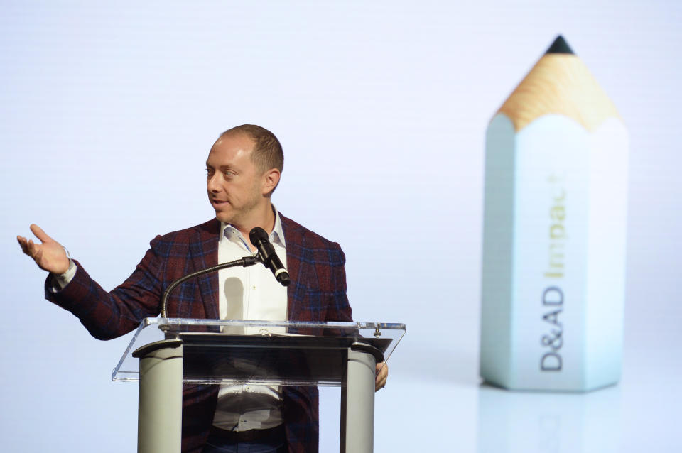 Chegg EVP of Marketing Services Mitch Spolan speaks on stage during Advertising Week New York 2016 - D&AD Impact at PlayStation Theater on September 27, 2016 in New York City.  (Photo by Andrew Toth/Getty Images for Advertising Week New York)