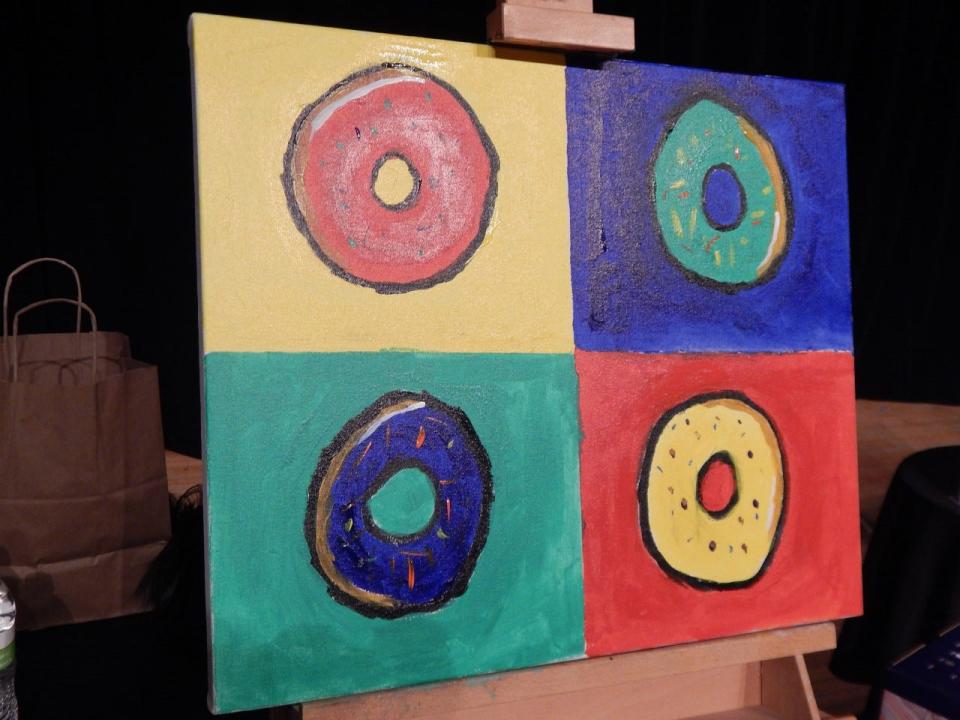 Ripple-Kirby' s painting, which auctioned off at $1,000  during Battle of the Brushes paint-off held at Burlington Memorial Auditorium on Friday, Nov. 18, 2022.