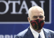 Albanian Prime Minister Edi Rama arrives for a NATO summit at NATO headquarters in Brussels, Monday, June 14, 2021. U.S. President Joe Biden is taking part in his first NATO summit, where the 30-nation alliance hopes to reaffirm its unity and discuss increasingly tense relations with China and Russia, as the organization pulls its troops out after 18 years in Afghanistan. (Kenzo Tribouillard, Pool via AP)